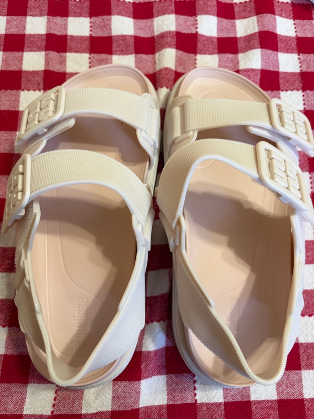 Melissa Cream and Blush Jelly Slip-On Sandals